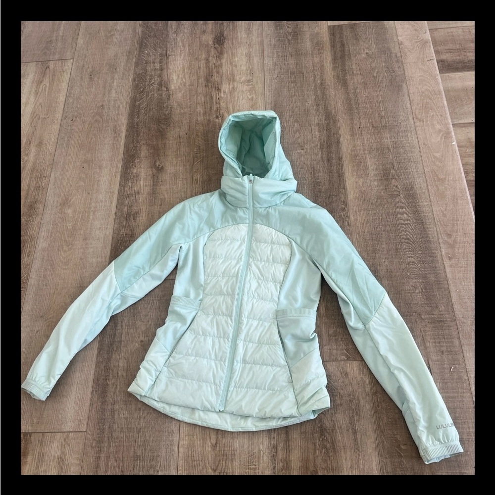 NWOT LULULEMON Sz 8 Jacket DOWN FOR IT ALL Removable Hood NEW Mint Green